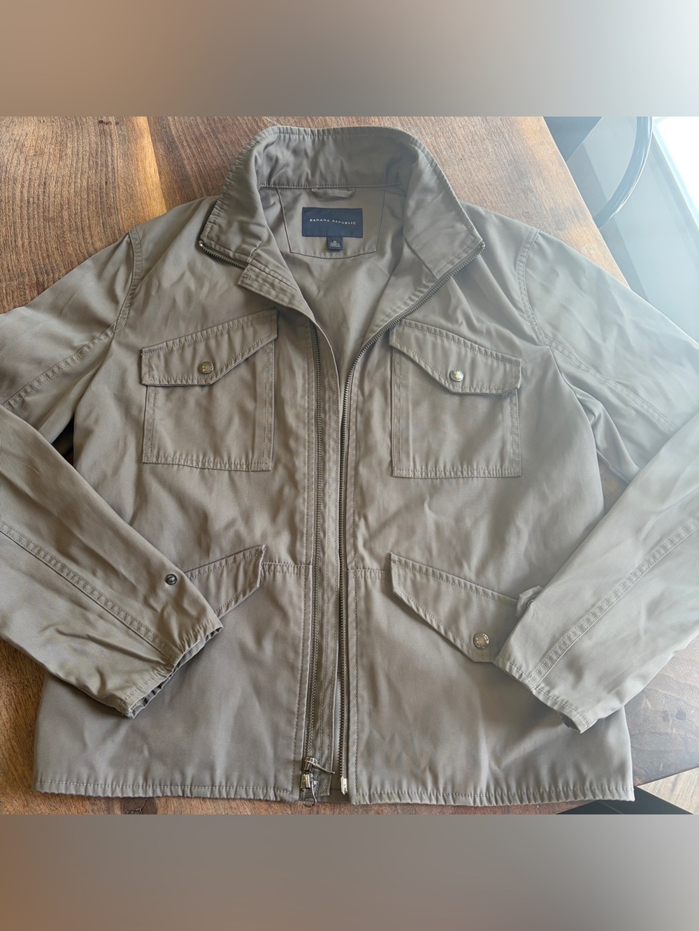 Banana Republic Men's Olive-Taupe Military Field Jacket excellent! Medium